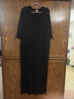 Smash + Tess Black Riley Romper with wide legs and wide sleeves